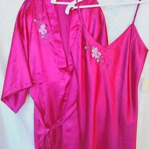 Luxury Robe & Chemise 'Royal Orchid' embroidery flowers Medium